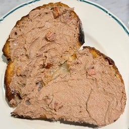 bacon liver pate open face