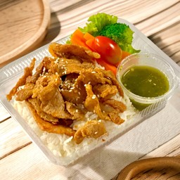 ข้าวหมูกระทะ (หมูล้วน)