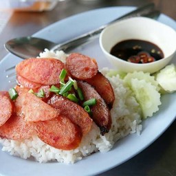 ข้าวกุนเชียง น้ำราดหมูแดง