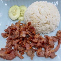 ข้าวหมูทอดกระเทียม