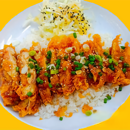 ข้าวไก่กรอบซอสเทอริยากิ