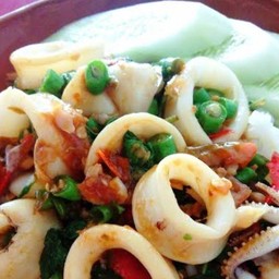 ข้าวกระเพราปลาหมึก