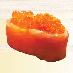 Salmon Ikura Tobikko Sushi/แซลมอนพันไข่ปลาแซลมอนไข่ปลาบิน