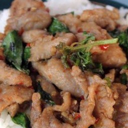 ข้าวกระเพราหมูชิ้น