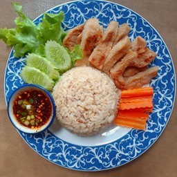 หมูจิ้มแจ่วเจราดข้าว Vegan