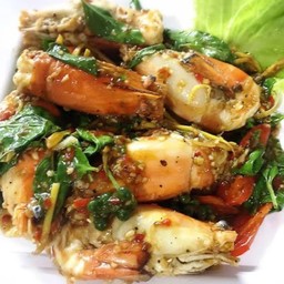 กุ้งแม่น้ำผัดฉ่า