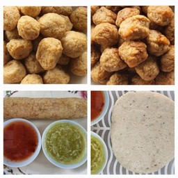 ปลา + กุ้ง + ปลาเส้น + หมูยอ พร้อมทาน แบบลวก