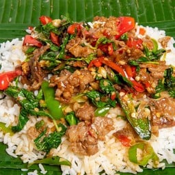 กะเพราเนื้อราดข้าว