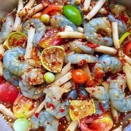 ตำไหลบัวกุ้งสด