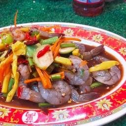 ตำเหลากุ้งสด