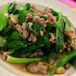 ผัดคะน้าหมูสับ(กับข้าว)