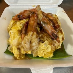 ข้าวไข่ข้นกุ้งกระเทียม