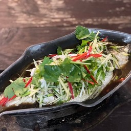 ปลากระพงนึ่งซีอิ๊ว