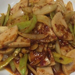 ข้าวหน้าหมูยอผัดพริกหยวก