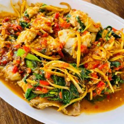 เนื้อปลากระพงผัดฉ่า