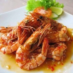 ข้าว+กุ้งทอดขมิ้น(Rozali restaurant seafood halal)
