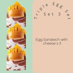 Triple Egg Set - แซนวิชไข่นุ่ม+ชีส x 3 ชิ้น