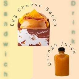ราคาพิเศษ - แซนวิชไข่ชีสเบคอน + น้ำส้มคั้น
