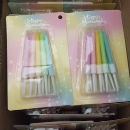 เทียนสั้น สีพาสเทล 1 กล่อง