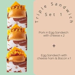 Triple Sandwich - Set 1 (แซนวิช 3 ชิ้น รับส่วนลด)