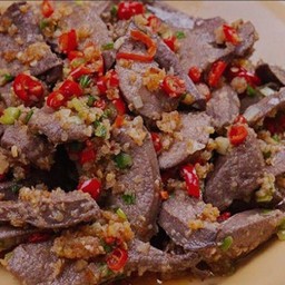 ตับคั่วพริกเกลือราดข้าว