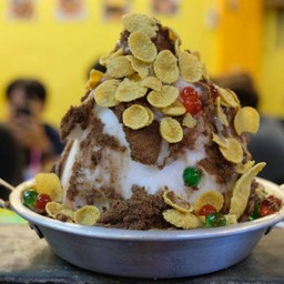 ปังเย็นนมสดภูเขาไฟ+คอนเฟล็ก+เยลลี่