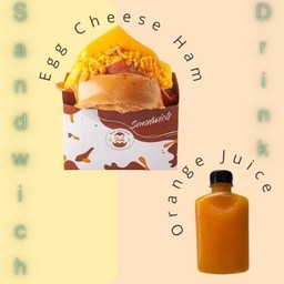 ราคาพิเศษ - เซตแซนวิชไข่ชีสแฮม + น้ำส้มคั้น
