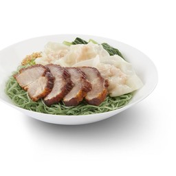 บะหมี่หยกเกี้ยวกุ้ง+หมูแดง