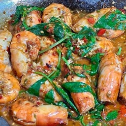 กุ้งผัดน้ำพริกเผา