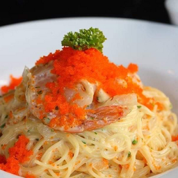 สปาเกตตี้สไปซี่ไวท์ซอสไข่กุ้ง
