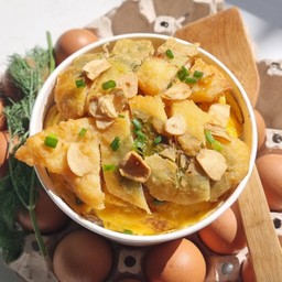 ข้าวสันในไก่กรอบคัตสึคั่วพริกเกลือ