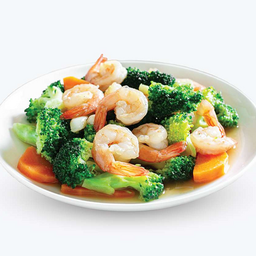 ข้าวบล็อคโคลี่ผัดกุ้ง