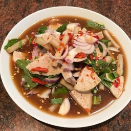 ยำปลาร้าหมูยอ