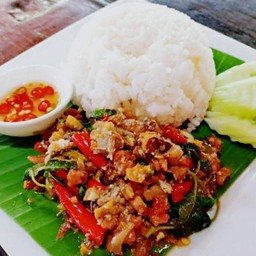 กะเพราไข่ปูราดข้าว