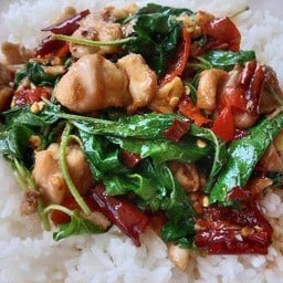 กระเพราไก่ราดข้าว