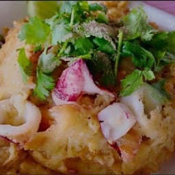 ไข่เจียวปลาหมืก กับข้าว