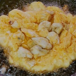ไข่เจียวเนื้อปูก้อน กับข้าว