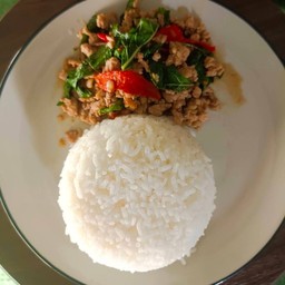 ข้าวราดกระเพราหมูสับ