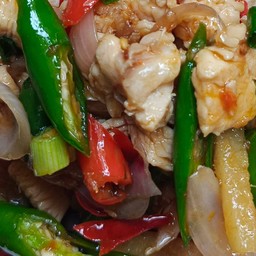 ไก่ผัดขิง (กับข้าว)