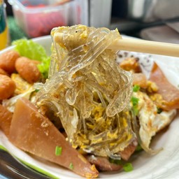 ก๋วยเตี๋ยวคั่วไก่เส้นวุ้นเส้นเกาหลีมันม่วง