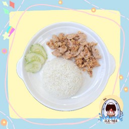 ข้าวหมูทอดกระเทียม