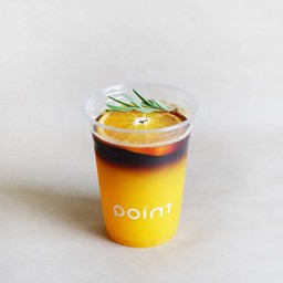 Iced-espresso with orange