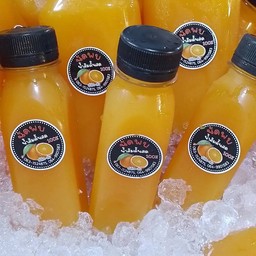 น้ำส้มคั่นสด 100% ขนาด 120 มล. = 1 ขวด + ขนาด 230 มล. = 1 ขวด