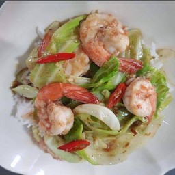 ข้าว  กุ้งผัดกะหล้ำ