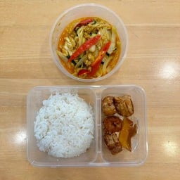 ข้าวปูผัดผงกระหรี่+จ๊อปู