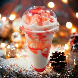 นมหมี สตอเบอรี่ ลาวา ปั่น