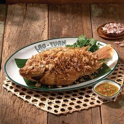 ปลาทับทิมทอดกระเทียม