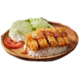 ข้าวไก่กรอบซอสน้ำปลา