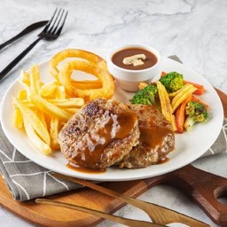 ดับเบิ่ล แฮมเบิร์ก สเต็ก(หมู)