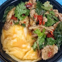 ข้าวไข่ข้นชีสกระเพราหมูนุ่ม(ไข่1ฟอง)
